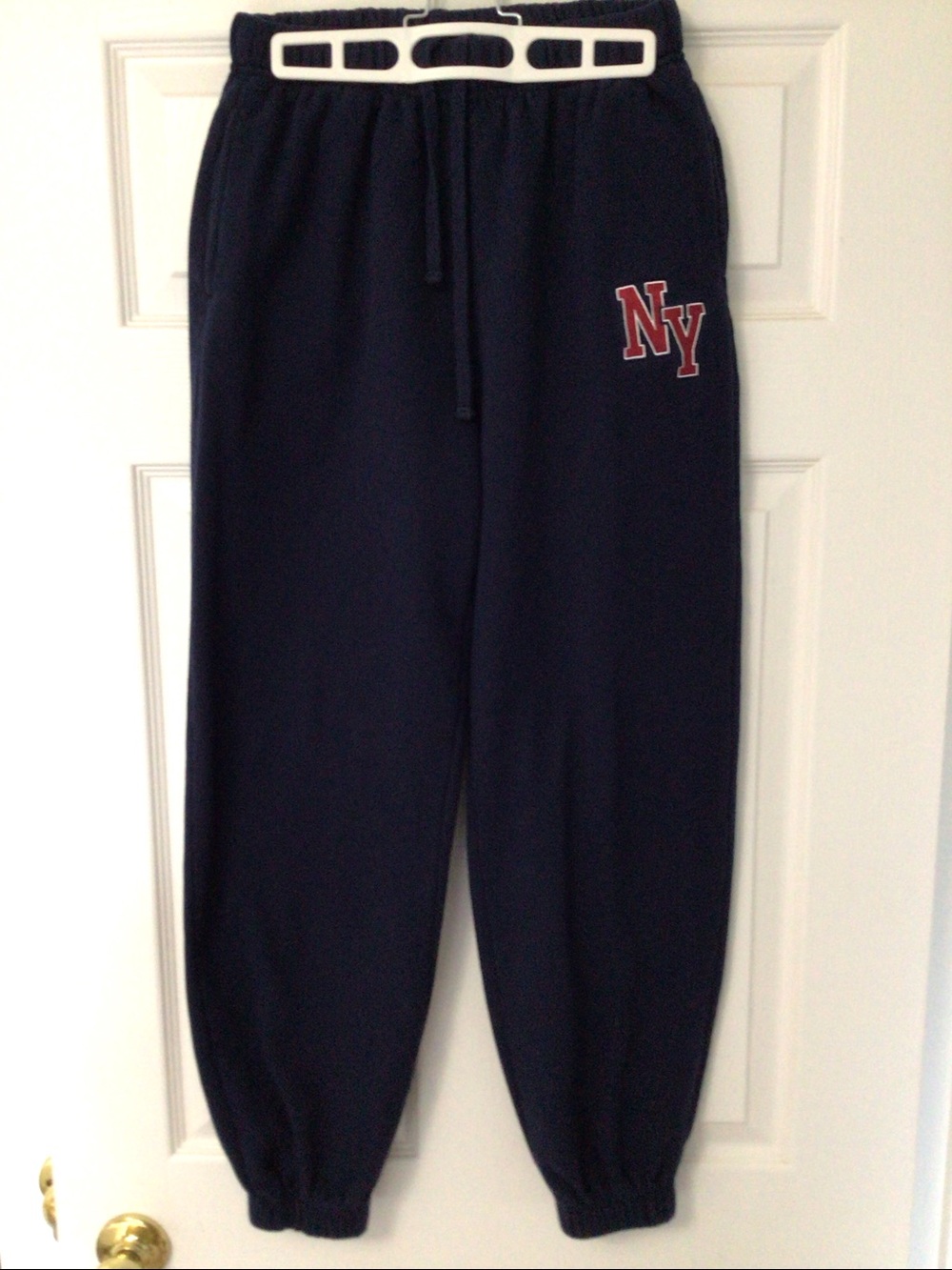 Garage Navy Track Pants with Red NY Patch